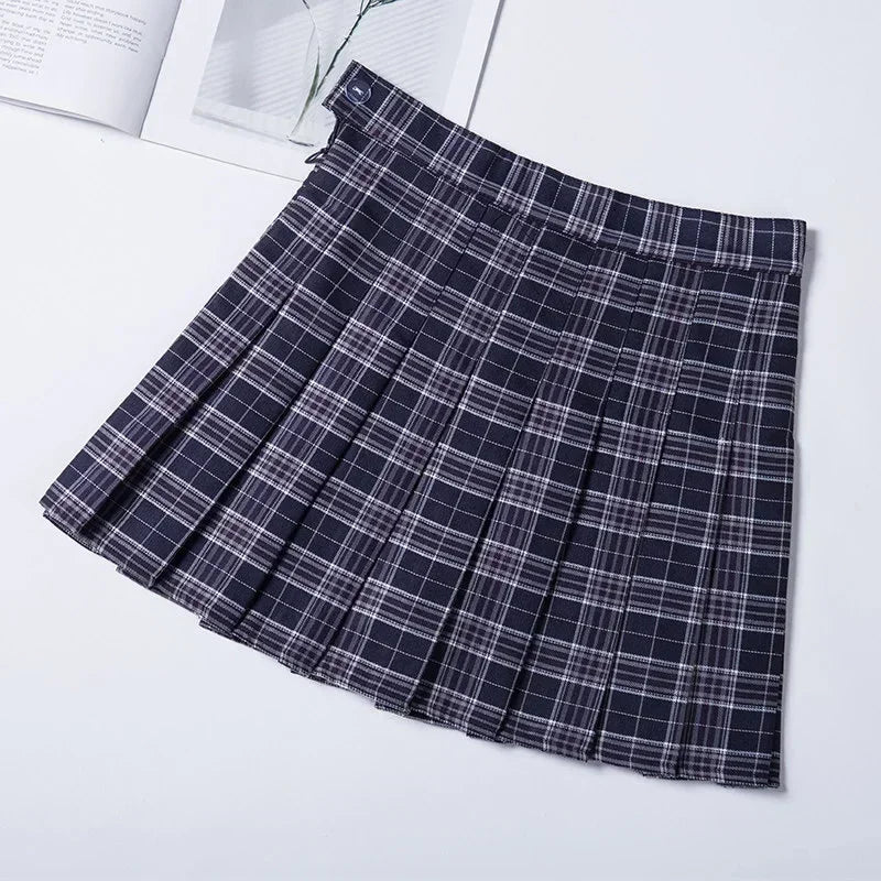 Women's Skirt Without Shorts Fashion Korean Style Ropa Black Harajuku Plaid Falda Short De Mujer Mini Pleated Skirts For Girls