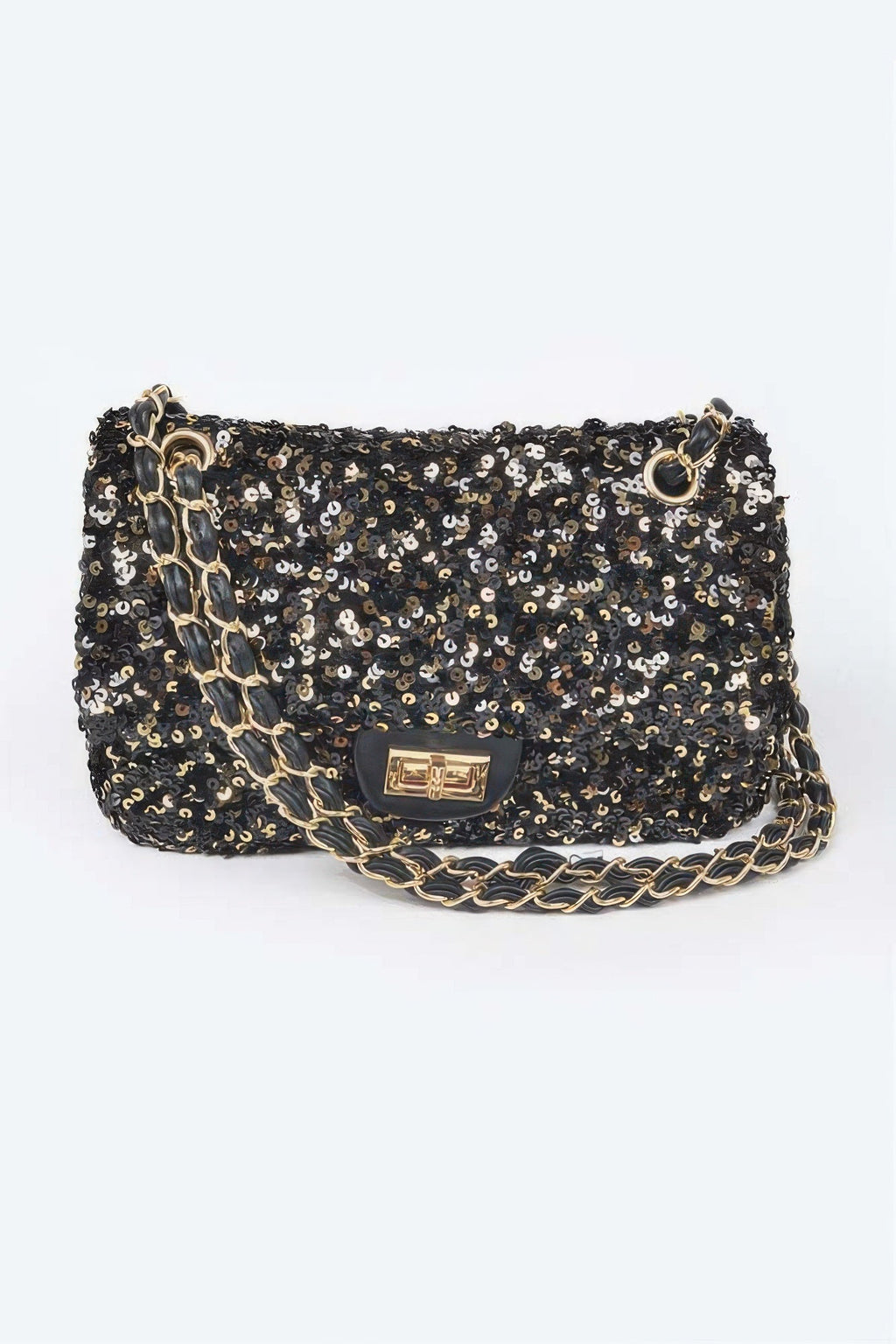 Sequins Flap Shoulder Bag