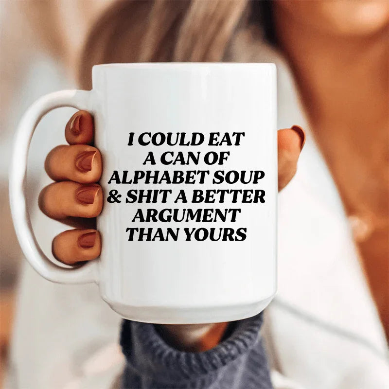Alphabet Soup Ceramic Mug 15 oz