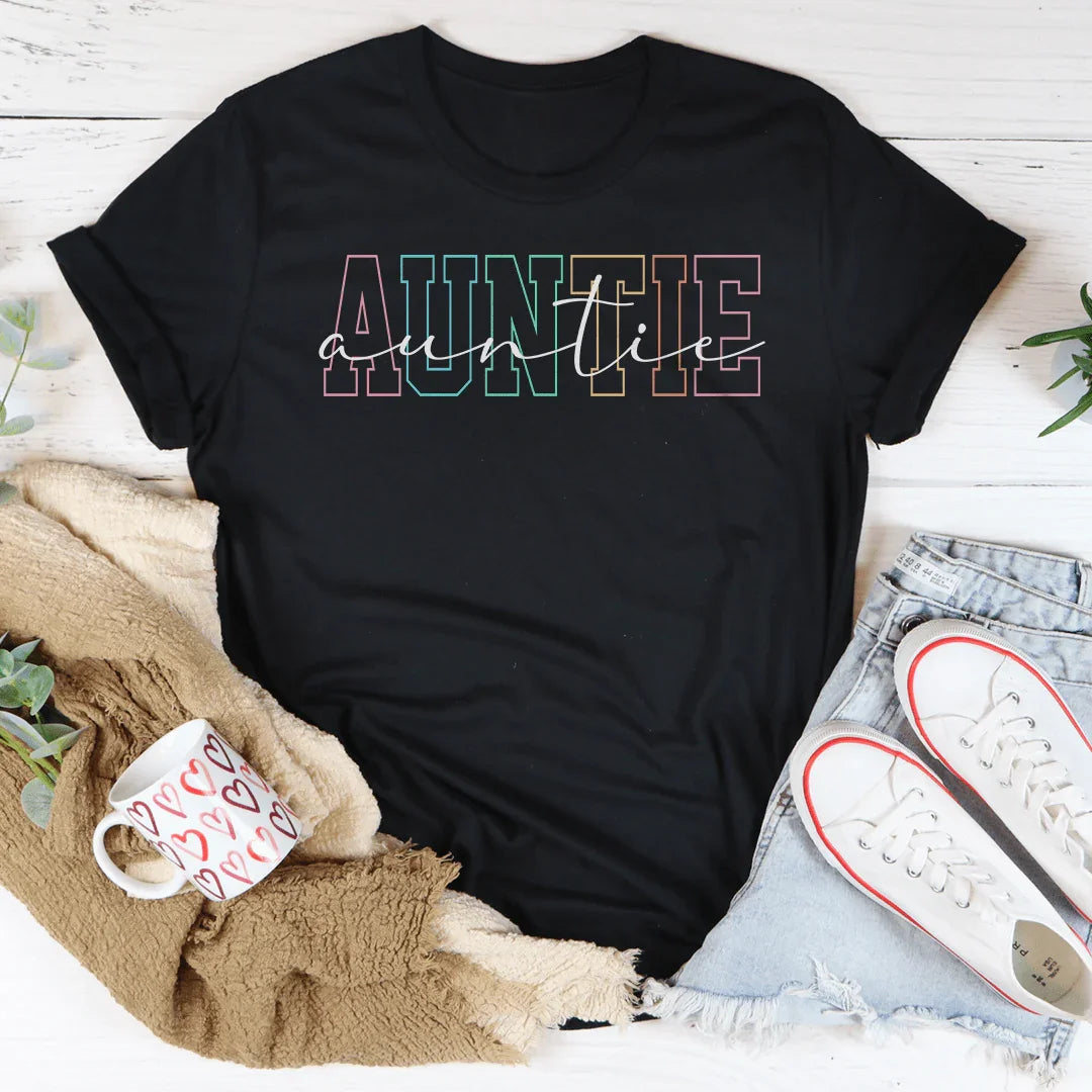 Everyday Auntie Crewneck Tee – "Auntie" Wordmark Shirt