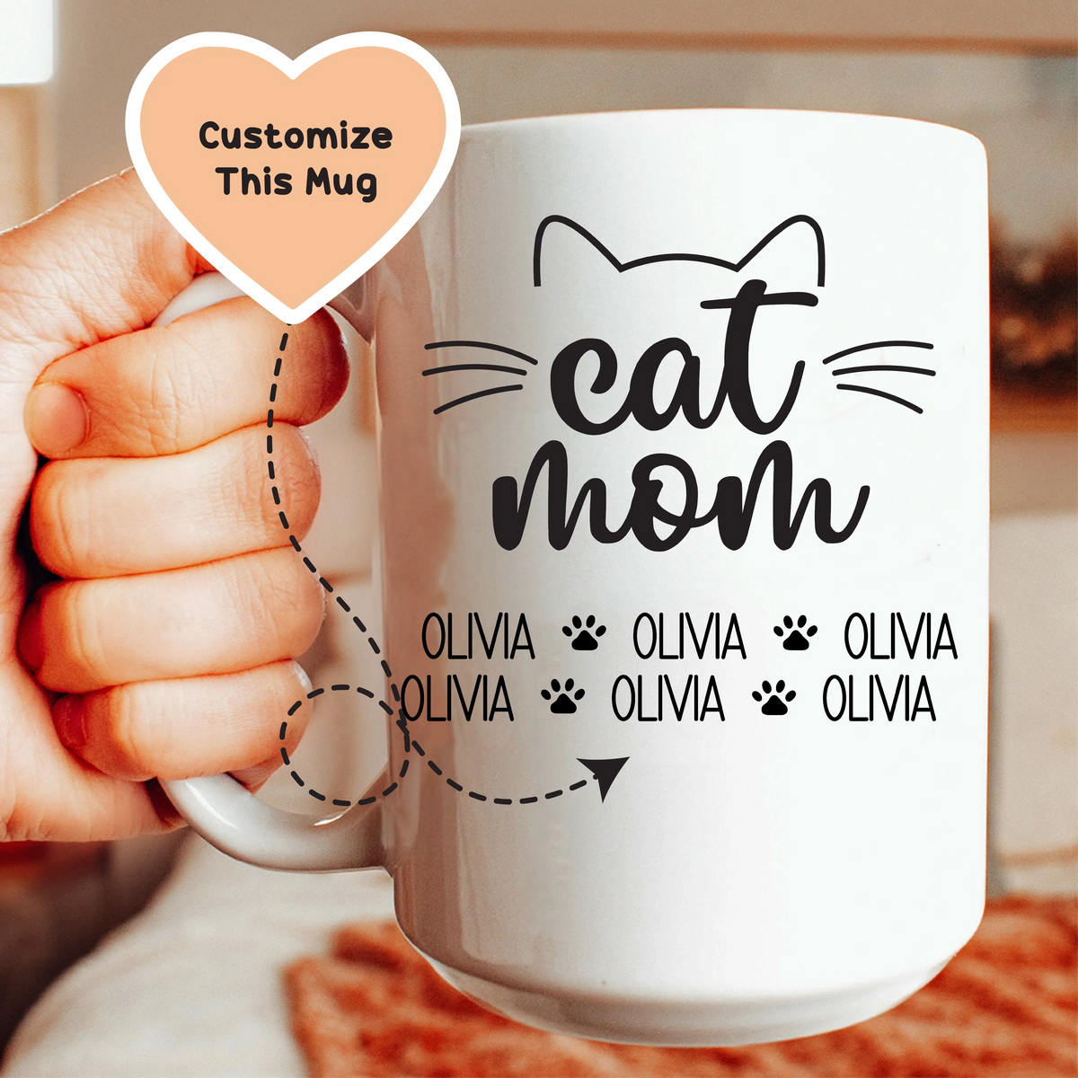 Cat Mom Custom Mug