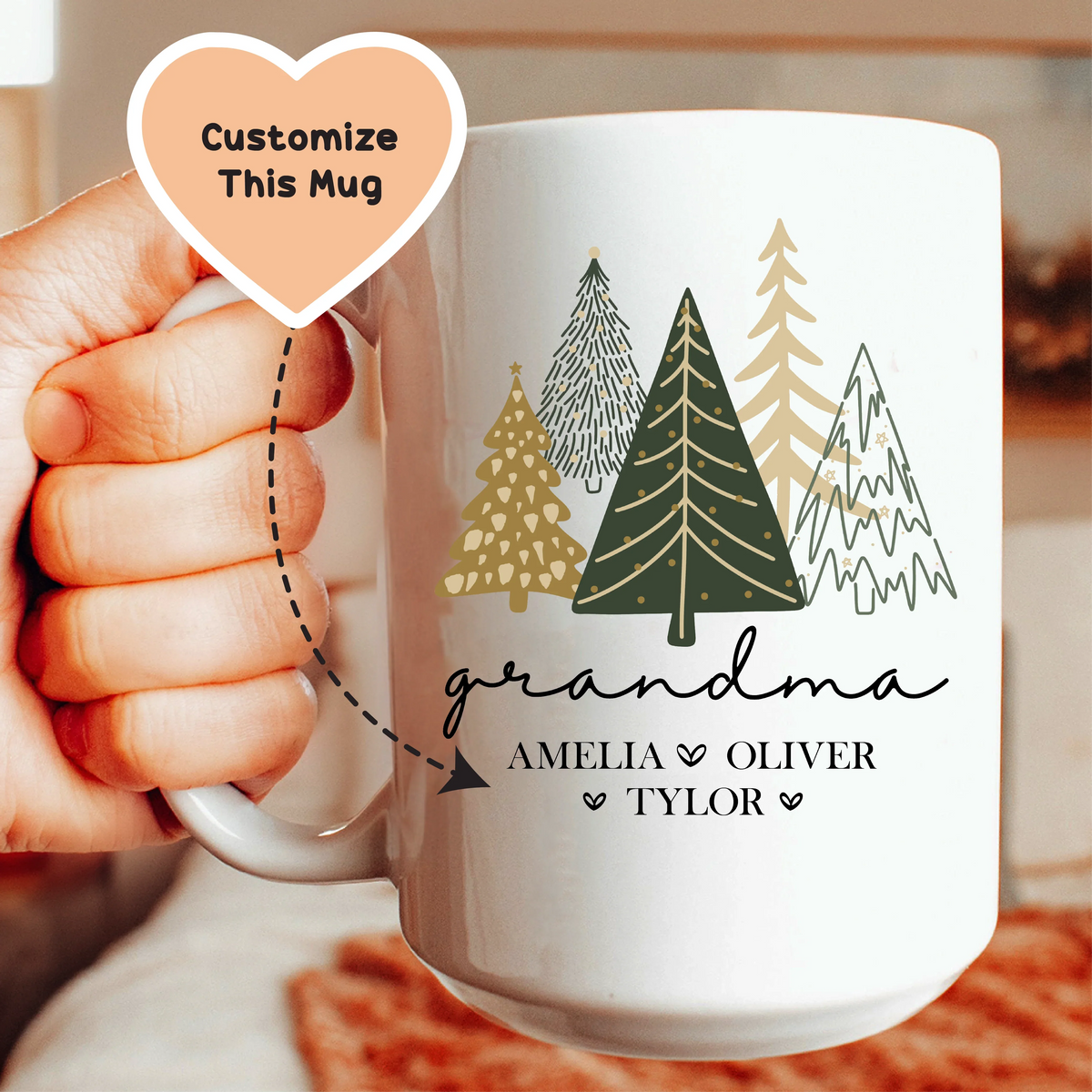 Custom Grandma Christmas mug