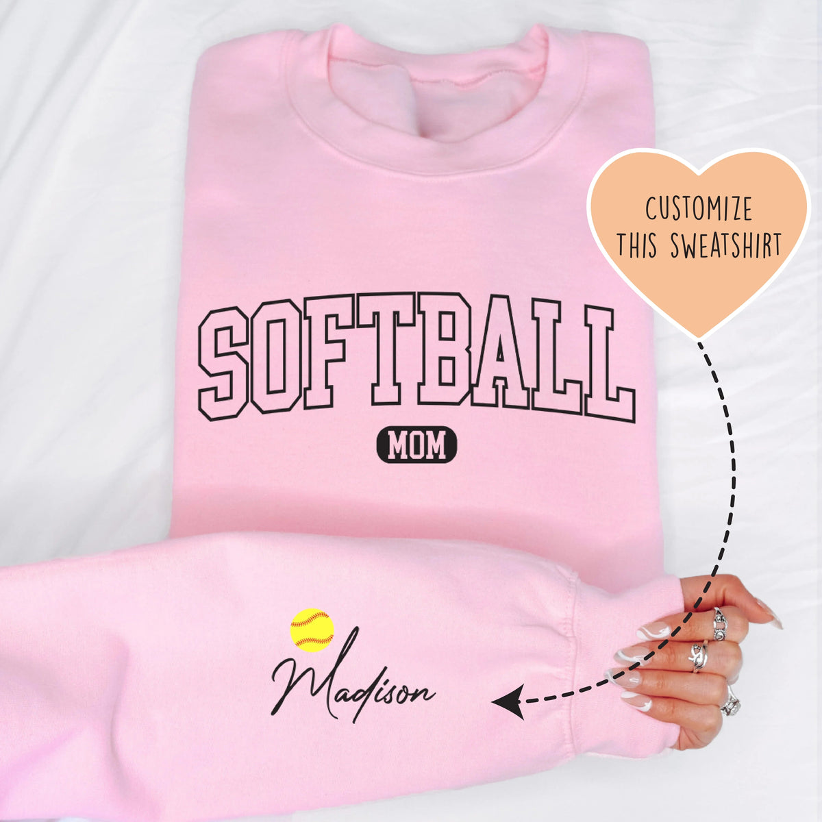 Custom Softball Mom Sweatshirt