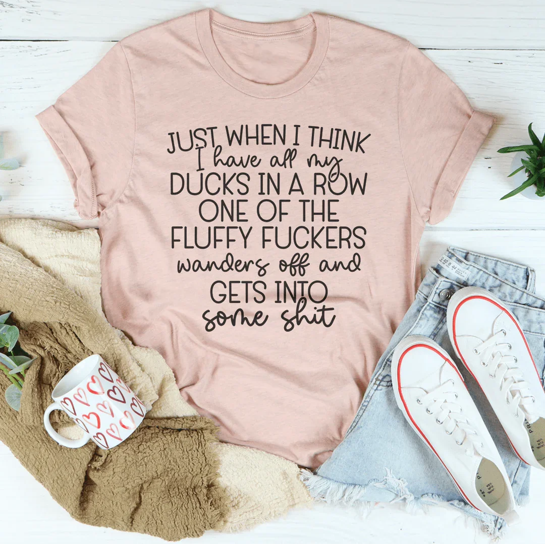 Funny Organization Quote Crewneck Tee – "Ducks In A Row"