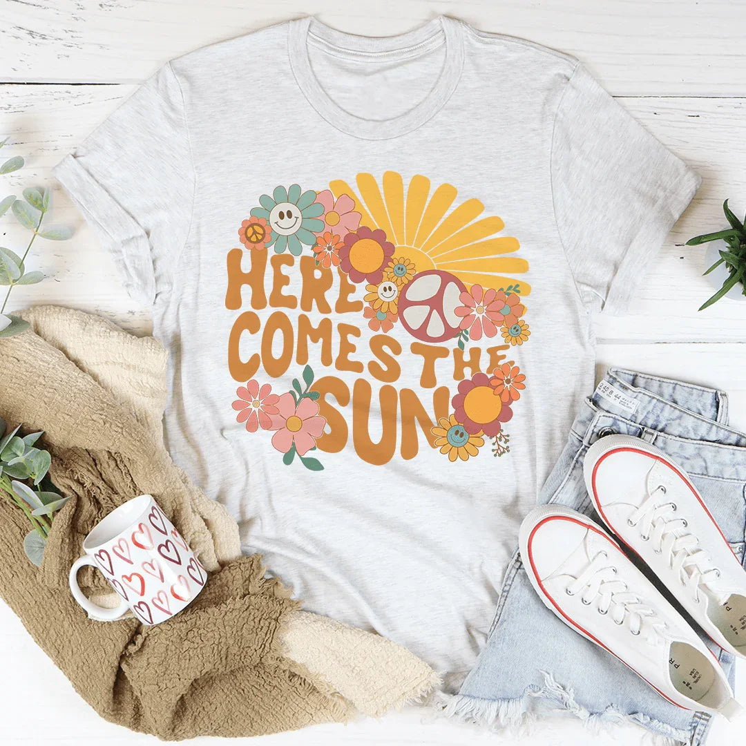 Here Comes The Sun Floral Retro Tee