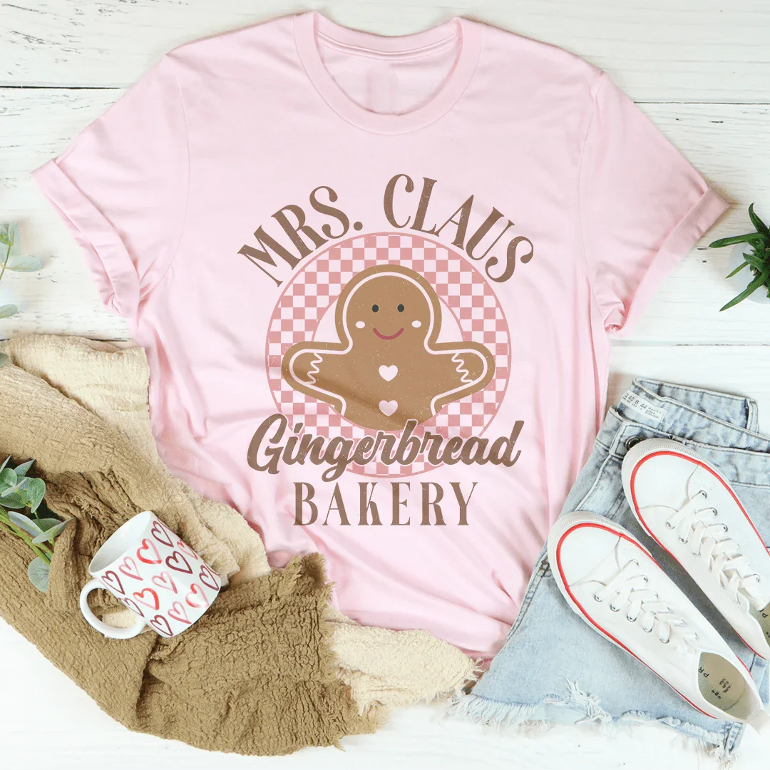 Mrs Claus Gingerbread Bakery Tee